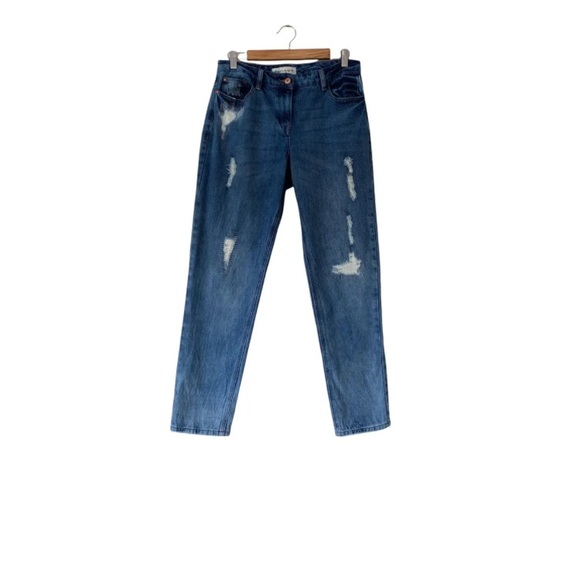 Angel’s Legend Denim - NWT Angel’s Legend Mom Jeans Distressed Straight Leg Sz 14